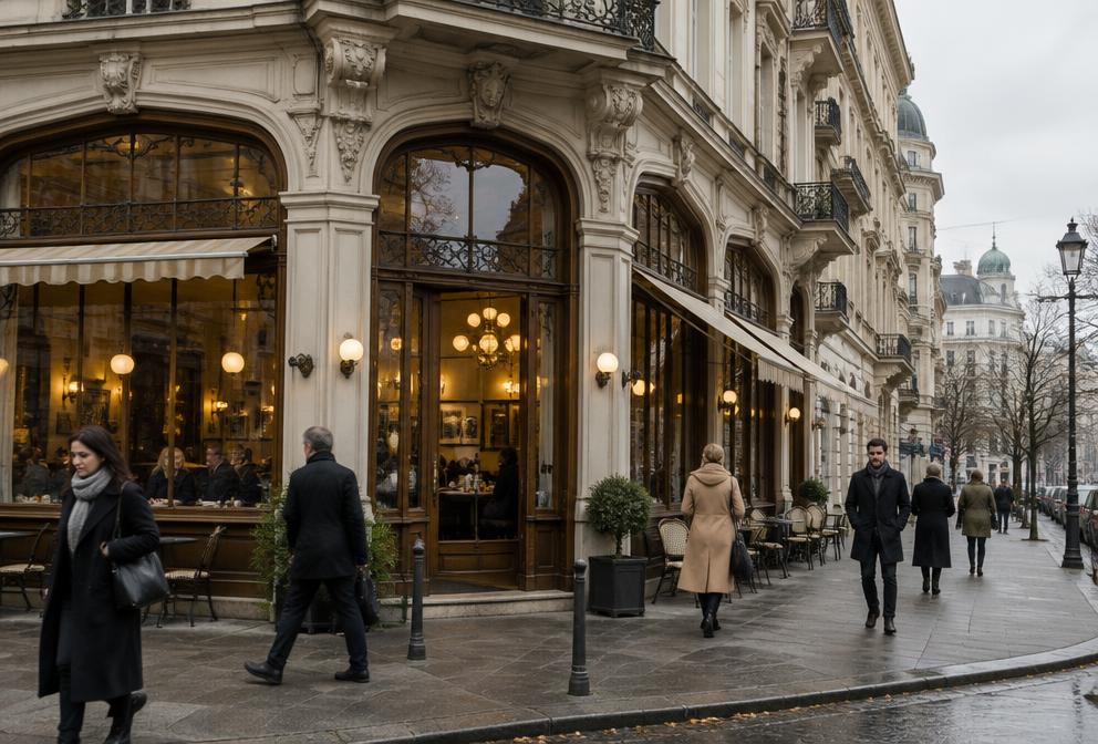 Traditionelles Wiener Kaffeehaus mit Gästen